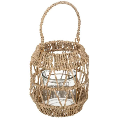 Lanterne Déco en Rotin "Muli" 18cm Beige