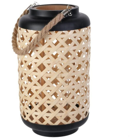 Lanterne Déco "Tressée" 38cm Noir