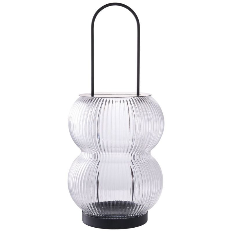 Lanterne Décorative d'Extérieur Lucena, Verre, Métal, Noir, 16x16x36 cm