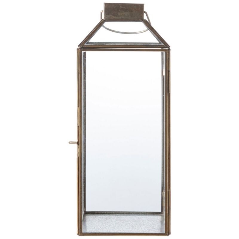 Epikasa - Lanterne Décorative d'Extérieur Mysore, Verre, Métal, Laiton, 13,5x13,5x35 cm