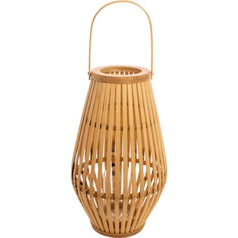 Lanterne décorative en bambou et corde esprit naturel - Naturel bambou clair