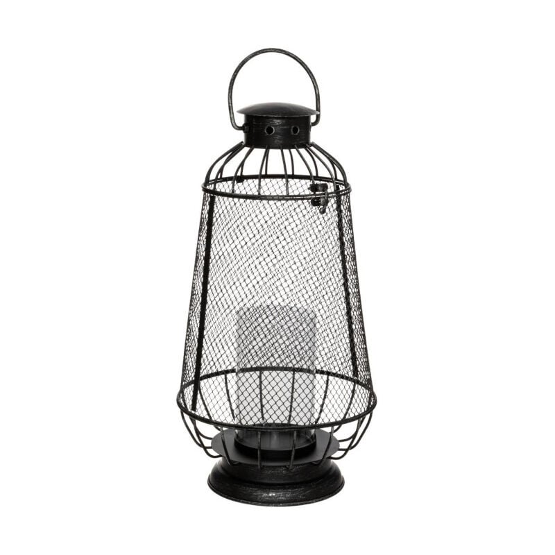 Atmosphera - Lanterne Design en Métal 'Résille' 43cm Noir