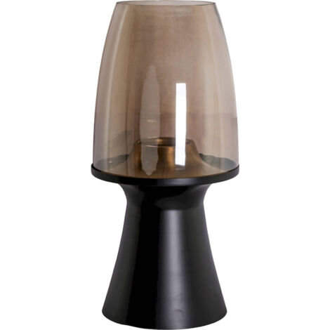 Lanterne design noire grand format élégance intemporelle - noir avec verre fumé