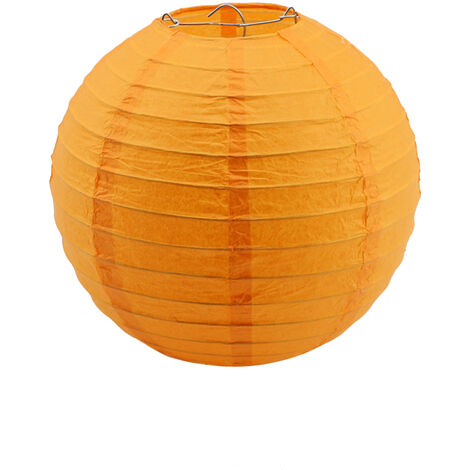 10 lanterne decorative in carta 20 cm arancione 