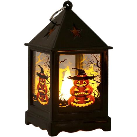 LABLANC Lanterne di zucca in plastica, luci LED di Halloween, fantasmi lampeggianti, decorazioni per giardini interni, articoli per feste di compleanno, luce notturna portatile per bambini
