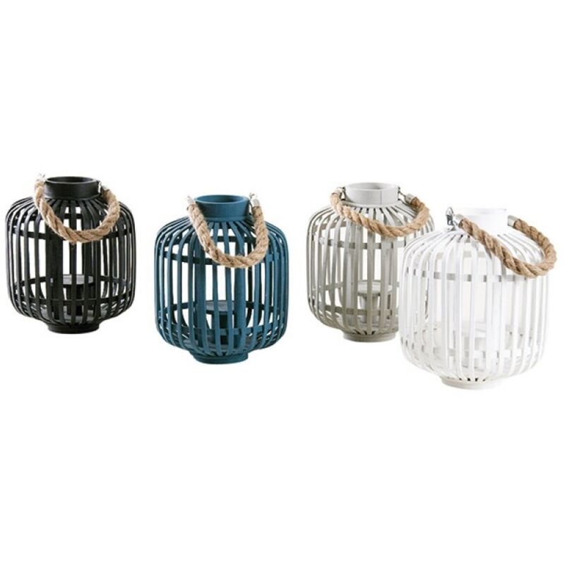 Linterna de bambú colorida con cuerda