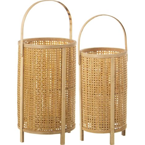 Lanterne en bambou pour déco cosy et exotique - Beige naturel