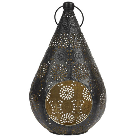 Lanterne en Métal Ajourée "Mirage" 33cm Noir