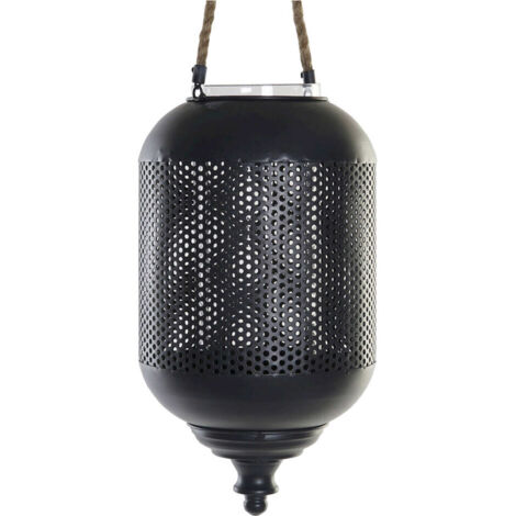 Lanterne en métal et verre style industriel noir - Noir mat avec détails transparents