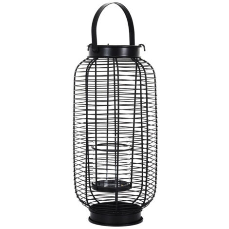 Lanterne en Métal "Filaire" 42cm Noir