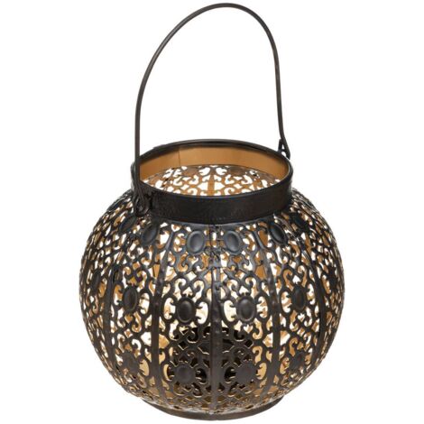Lanterne en Métal Noir ajouré H 14.7 cm - Atmosphera