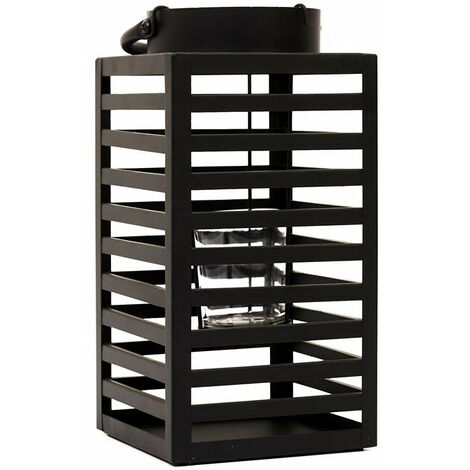 Lanterne En Metal Noir H24.5cm