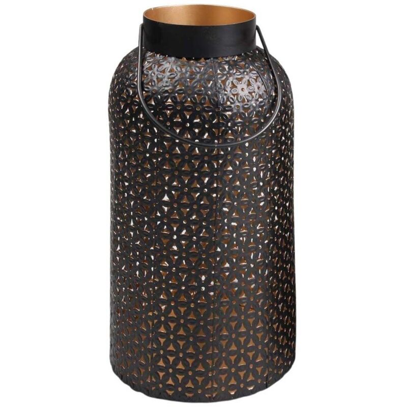 Jardindeco - Lanterne en métal ajouré Hurricane 20 x 35 cm