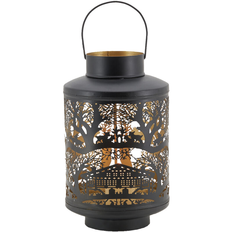 Lanterne en métal laqué intérieur doré Grand modèle