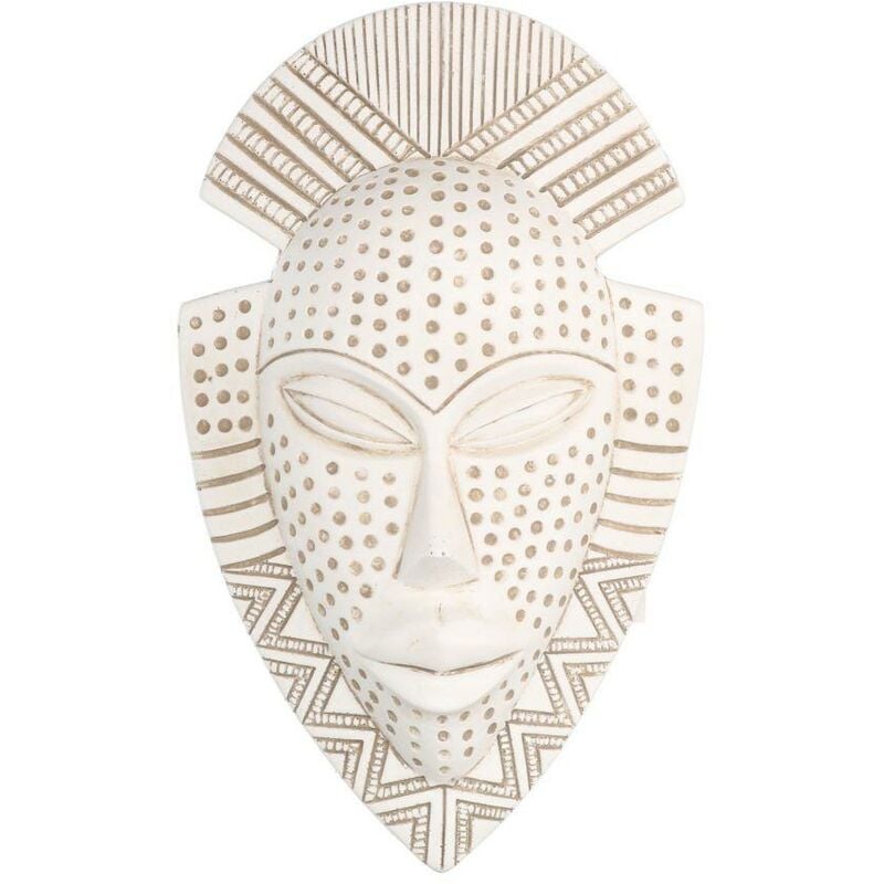 Webmarketpoint - Masque femme africaine en résine blanche 15x25x7 cm