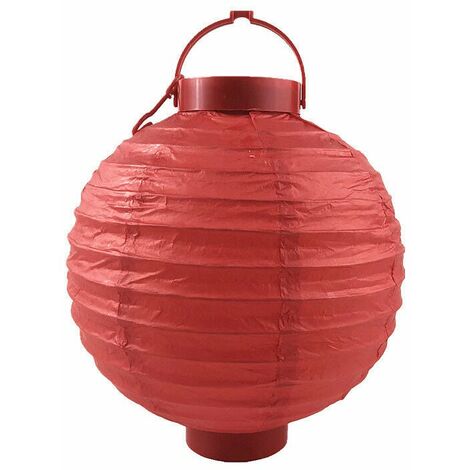 Lanterne en papier led 30cm boule de papier japonaise de qualité supérieure grande lanterne en papier à batterie Led rougeoyante