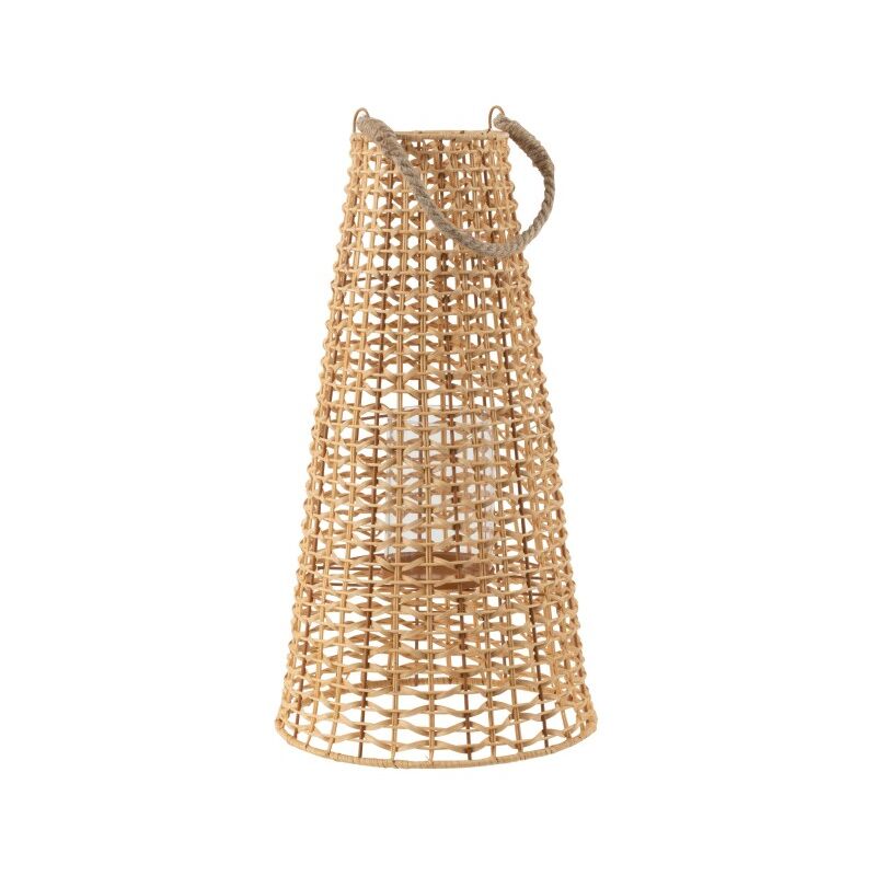 J-line - Lanterne en rotin beige 30x30x55 cm