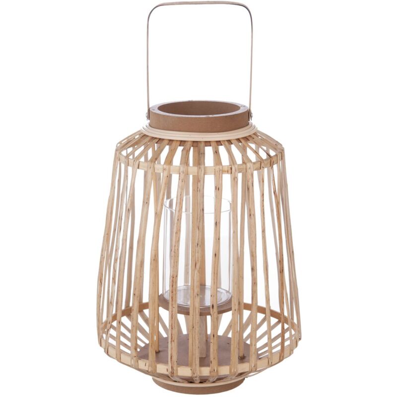 Atmosphera - Lanterne en rotin - d 25 x 35 cm - Beige - Livraison gratuite