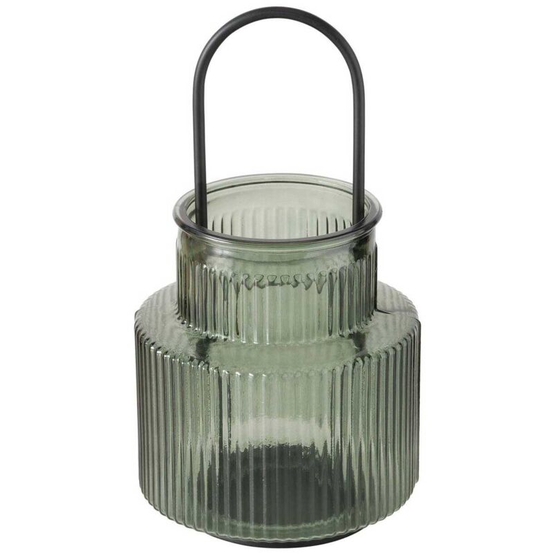 Boltze Gruppe - Lanterne en verre nervuré riffa, ø 12,9 cm