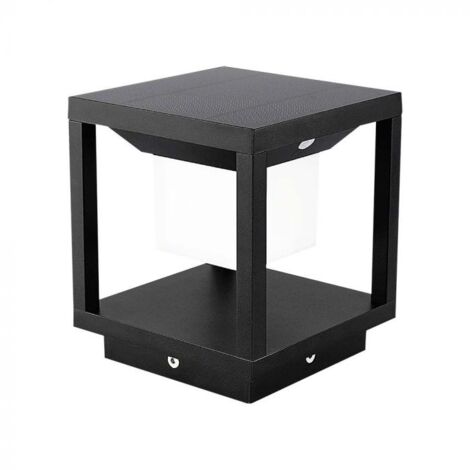 Lanterne Extérieure Solaire Noire 2W IP65 Avec Détecteur de Mouvement - Blanc Chaud  - SILUMEN