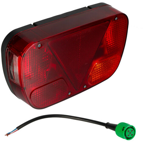 Lanterne gauche de signalisation remorquage 6 fonctions – Feu de brouillard, feu stop, clignotant – Dimensions 23.5 x 13.5 x 5.5 cm – Abtech