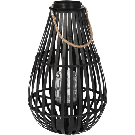Lanterne goutte d'eau bambou noir Bialli