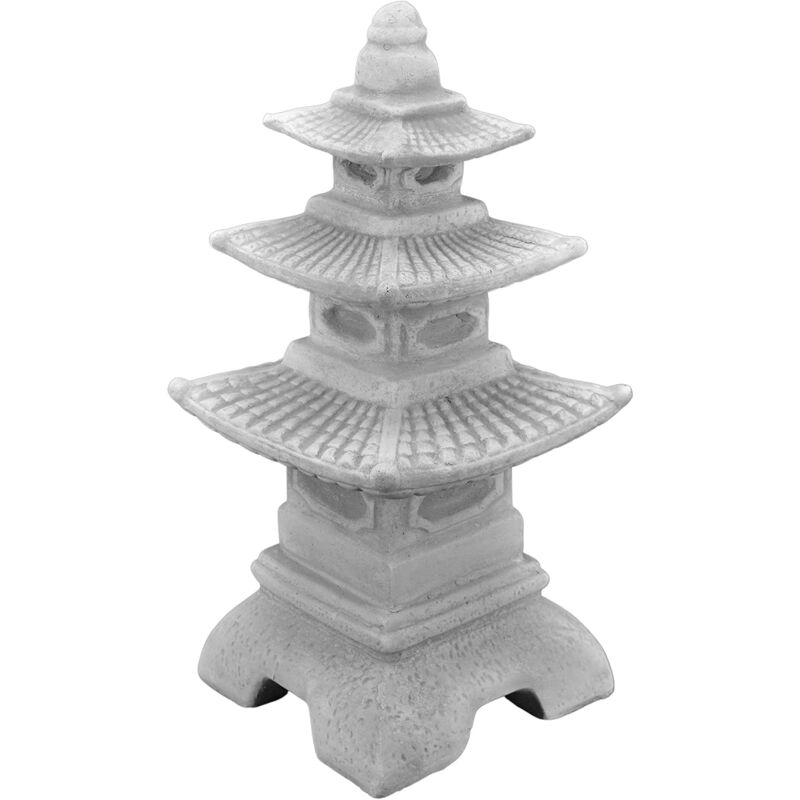 Lanterne Japonaise Massive Pagode en Pierre reconstituée, résistant au Gel (Gris)