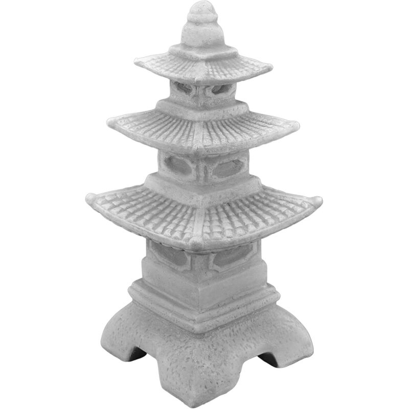 Lanterne Japonaise Massive Pagode en Pierre reconstituée, résistant au Gel (Gris)