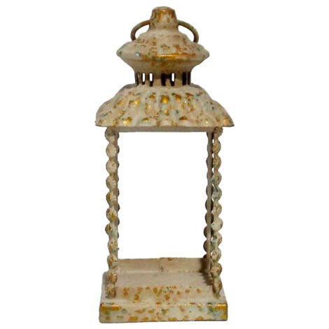 Lanterne jardin doré fer 12x12x31cm