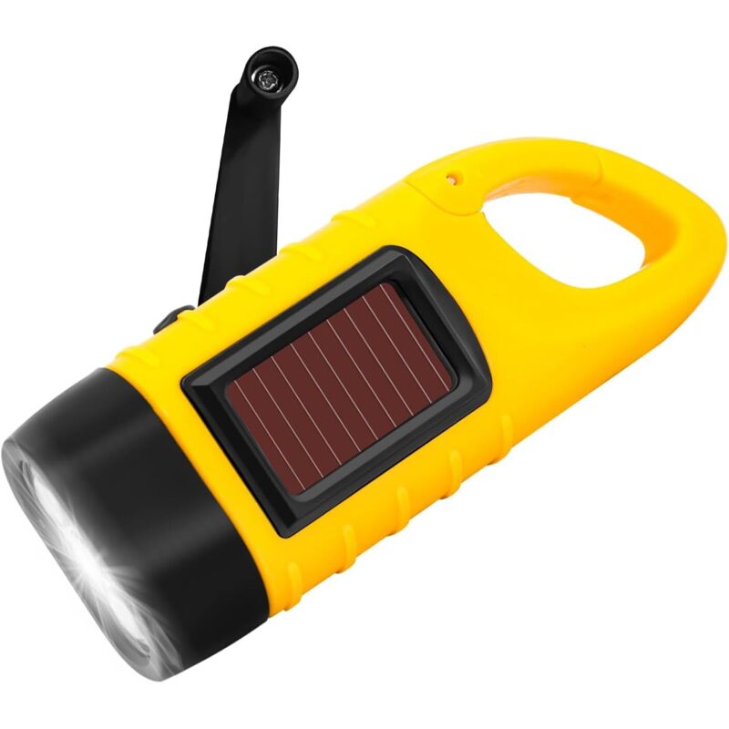 Lanterne LED à manivelle rechargeable, urgence avec manivelle, lanterne solaire rechargeable, mini lanterne portable avec manivelle et panneau