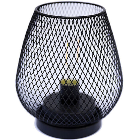 Lanterne LED en forme de cage en métal alimentée par piles avec LED idéale pour les mariages, les fêtes, les événements sur la terrasse, pour l'intérieur et l'extérieur