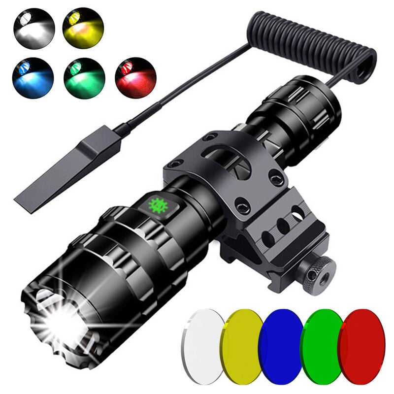 Jusch - Lanterne led professionnelle, foyer réglable, résistance à l'eau, chargement usb, 3000 lumens, batterie incluse, noir