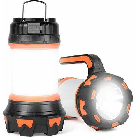 Lanterne LED Rechargeable, 1000 Lumens 4000mAh Lampe Camping 360°, Lampe Led Rechargeable Projecteur Portable, Ultra Puissante, Lampe de Camping 6 Modes, Câble USB Inclus, IPX4 Étanche [Classe énergétique A+++]