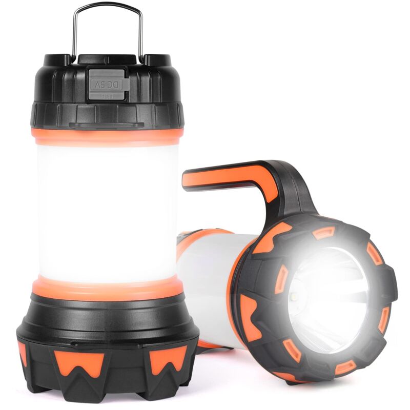 Lanterne led rechargeable, lampe de camping, projecteur portable led rechargeable, super puissant Lampe torche, lumière de camping 6 modes, étanche