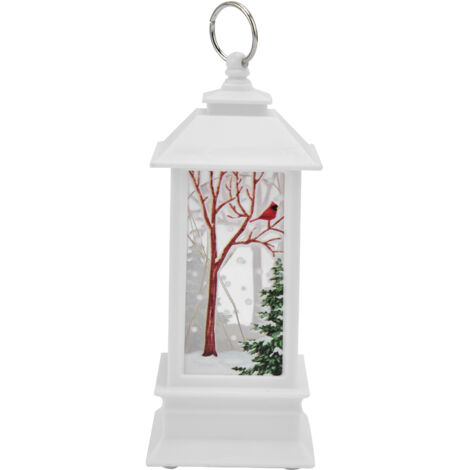 Lanterne LED Suspendue Père Noël Portable Décoration de Noël Maison Blanc