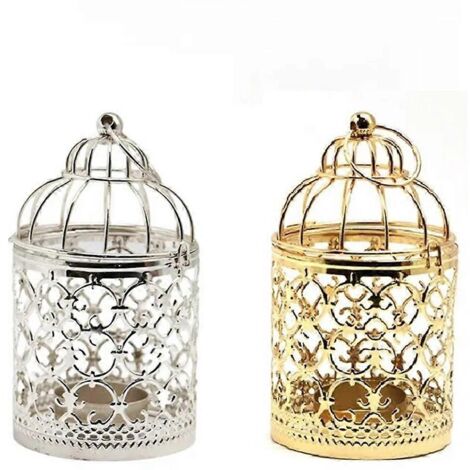 Lanterne marocaine décorative Beiou, chandelier Taihua, argent et or
