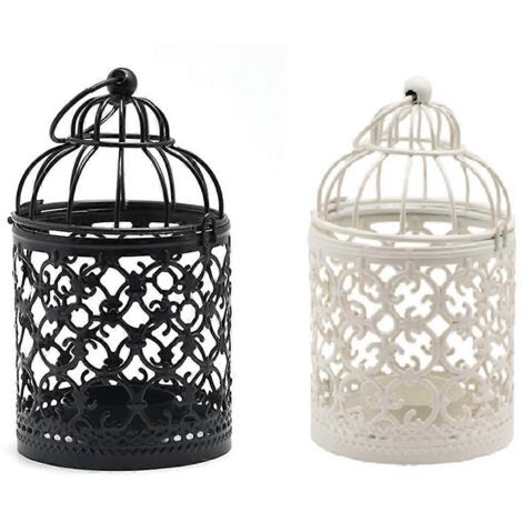Lanterne marocaine décorative Beiou, chandelier Taihua, noir et blanc