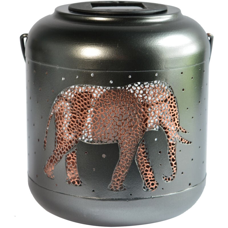 Orium - Lanterne métal solaire Jungle 18cm