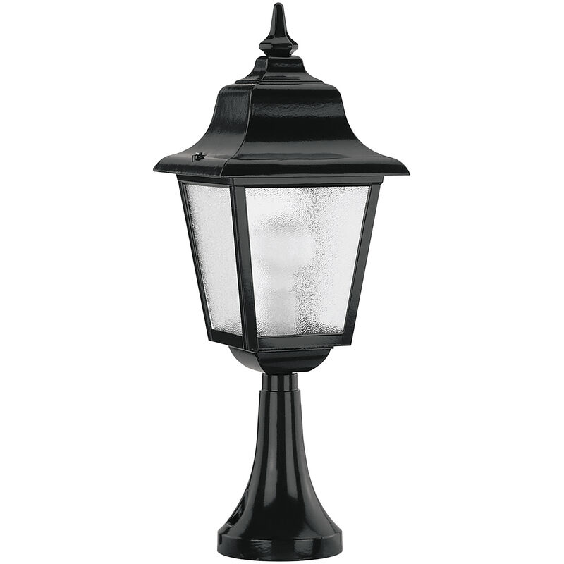 Borne rob IP44 E27 42W 540mm Verre transparent Noir