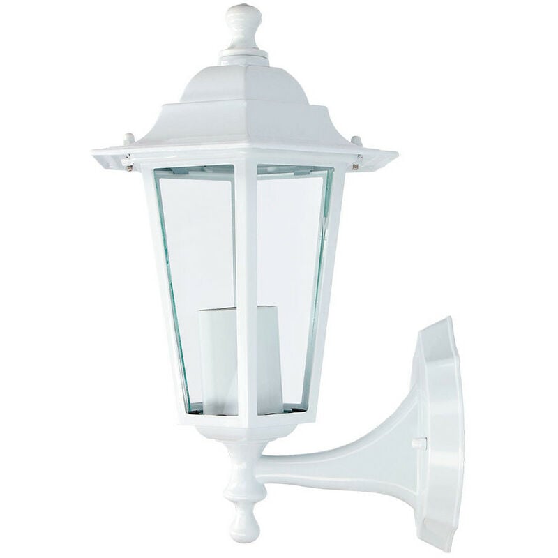 Applique En Aluminium Et Verre Murale. Ip44 E27 60w Couleur Blanche Ø19.5x21x32cm Modèle Zurich EDM