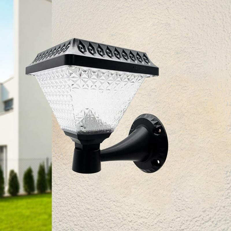 Silamp - Lanterne Murale de Jardin Solaire Crépusculaire IP65 2W - Blanc