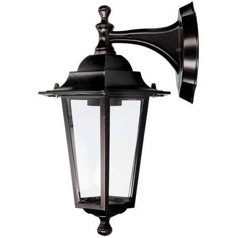 Lanterne murale en aluminium et verre ip44 e27 60w Couleur Noir ø19,5x21x32cm Modèle Zurich EDM