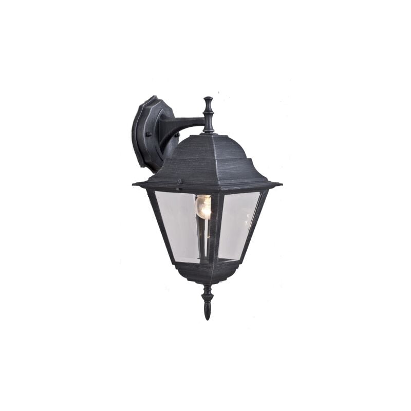 Lanterne New York avec bras cm 41 h en fonte gris aluminium e'cran en verre pour lampes 60 w pour jardin exte'rieur