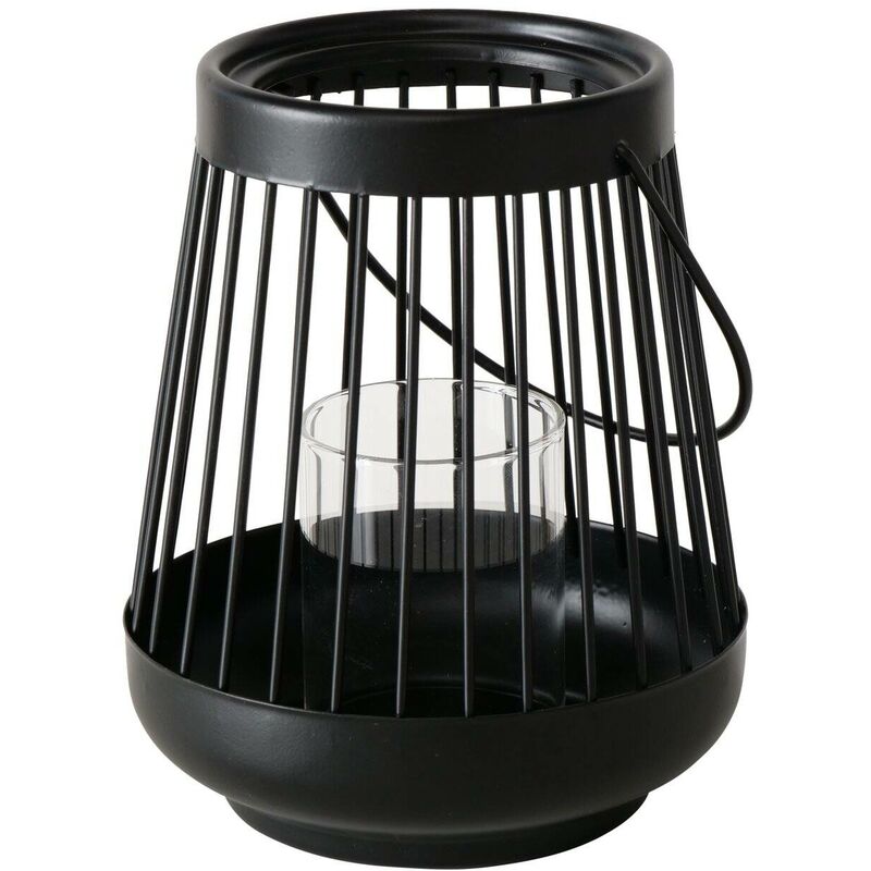 Boltze Gruppe - Lanterne noire hello, en métal, 16 cm