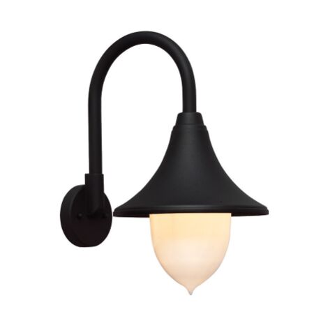 Lanterne Paris avec bras 43 cm h en aluminium peint en noir 60 W lampes globe en me'thacrylate   27,8 cm pour usage exte'rieur
