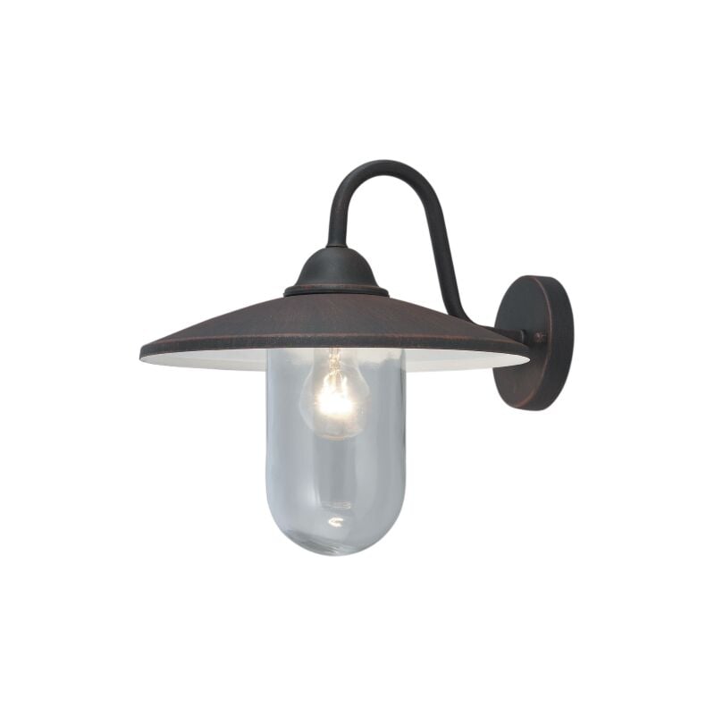 Lanterne Portofino avec bras en aluminium noir et globe en me'thacrylate 36x35 cm pour lampes d'exte'rieur 60 w