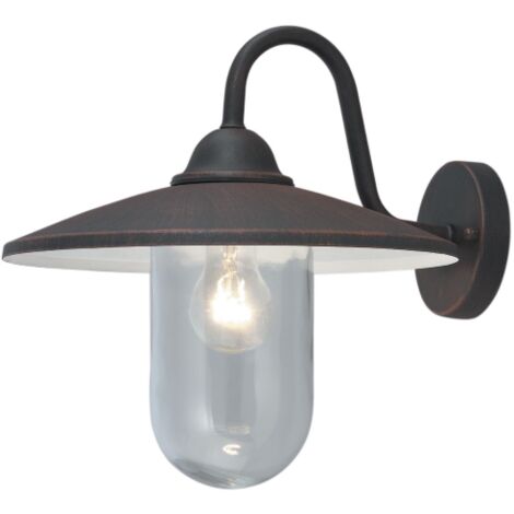 Lanterne Portofino avec bras en aluminium noir et globe en me'thacrylate 36x35 cm pour lampes d'exte'rieur 60 W