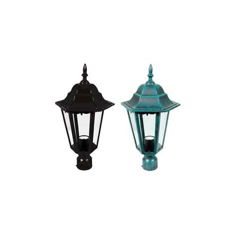 Lanterne pour Poteau 60mm Modèle Berlin - 100w IP44 mm.230x230x341h. noir