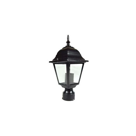 Lanterne pour Poteau 60mm Modèle New York - 60w IP44 noir mm.150x367h. couleur noire