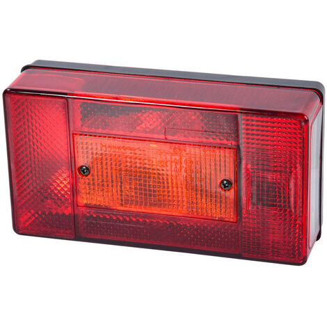 Feu arrière remorque 5 fonctions – Antibrouillard, clignotant, stop, éclairage plaque – À ampoules 12V 21W – Dimensions 188x101x54mm – Abtech